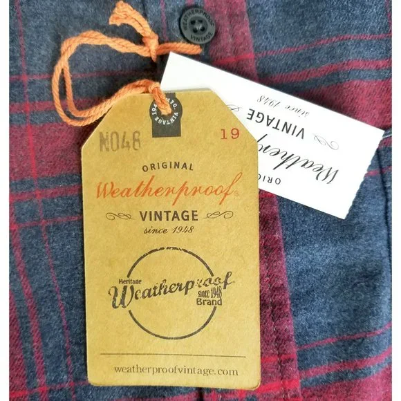 Weatherproof Vintage Mens Casual Soft Brushed Plaid Button-Down Flannel Shirt L - Picture 4 of 8